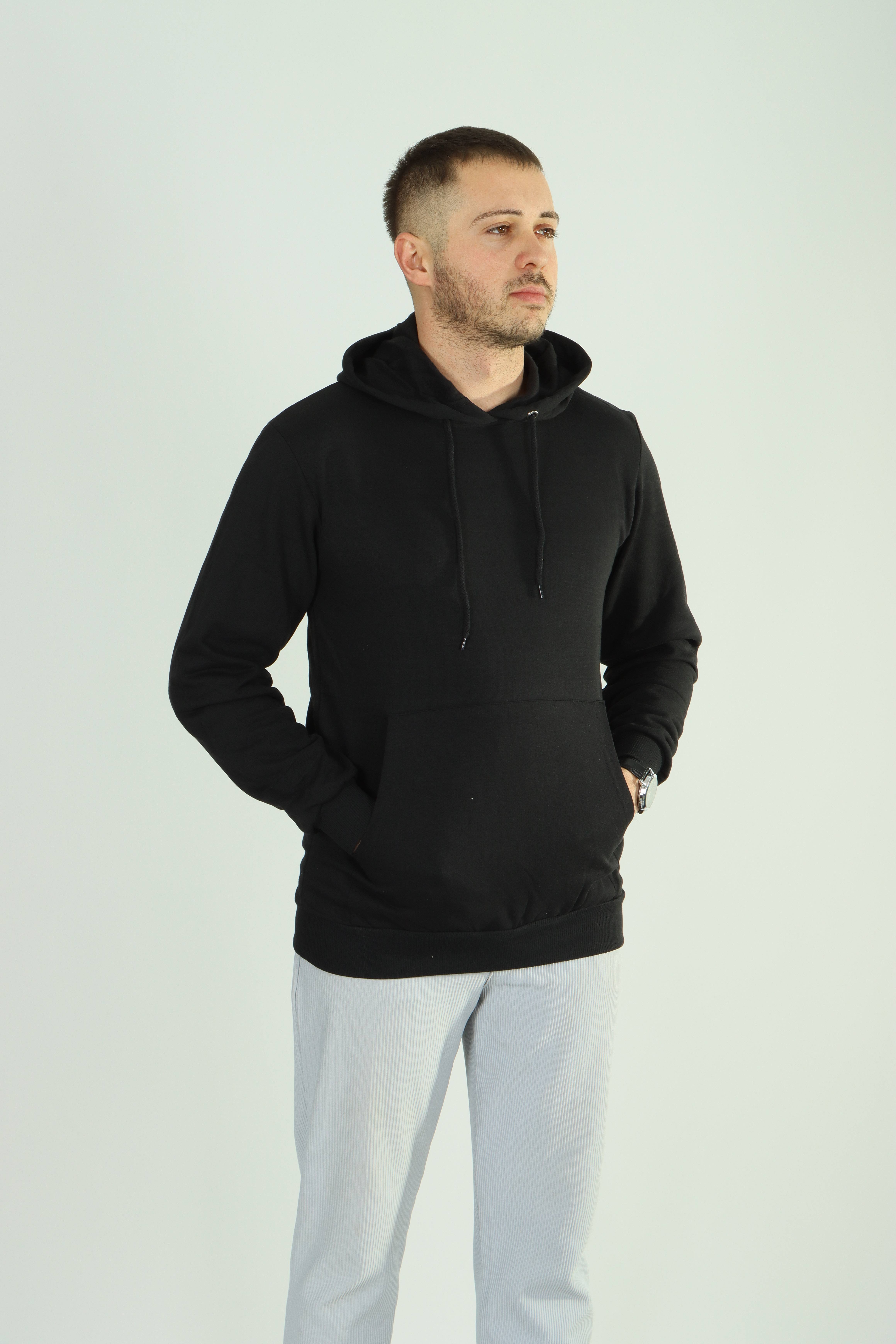 Betep 2 İp Kapşonlu Sweat Siyah