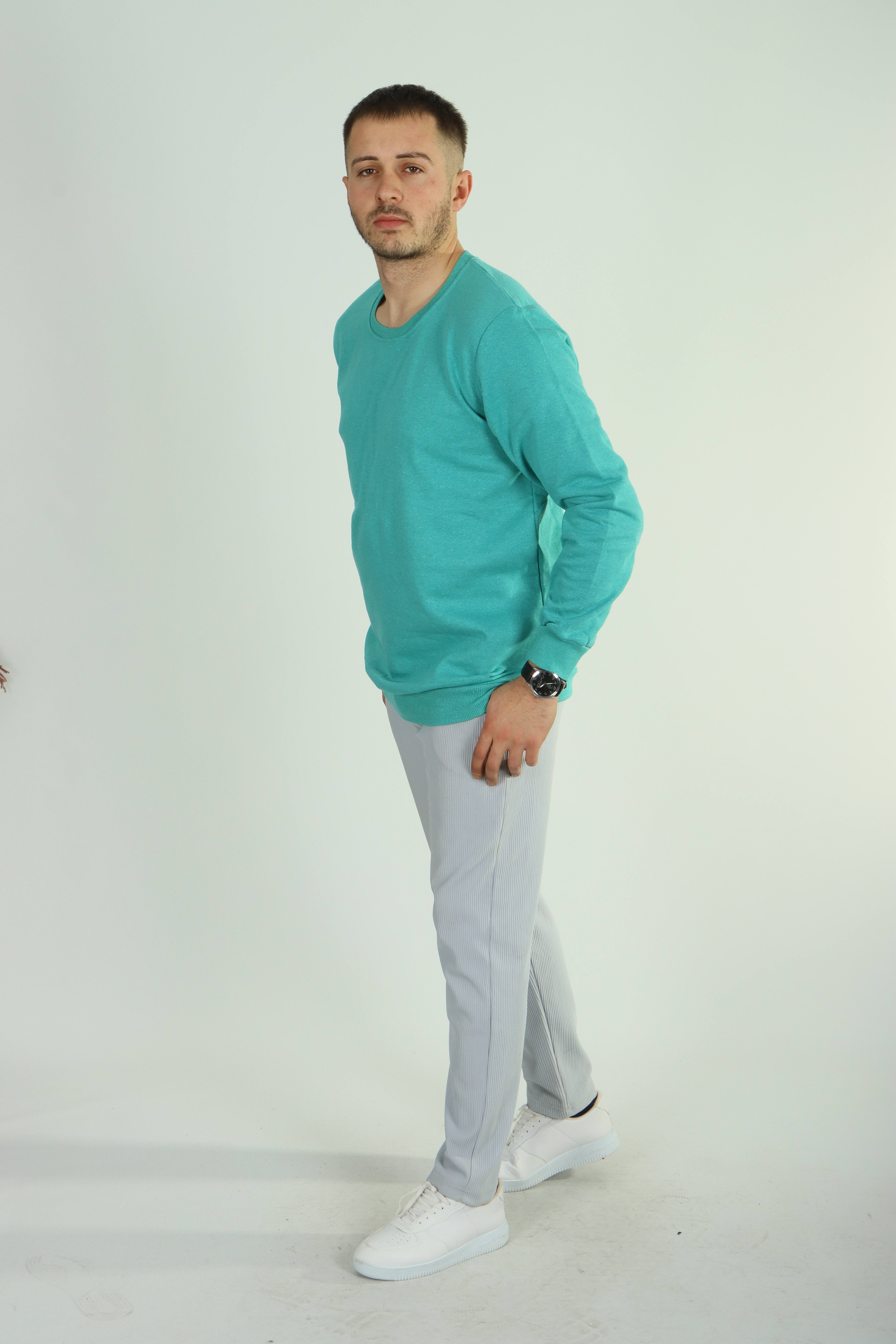 Betep 2 İplik Düz Sweat Turkuaz
