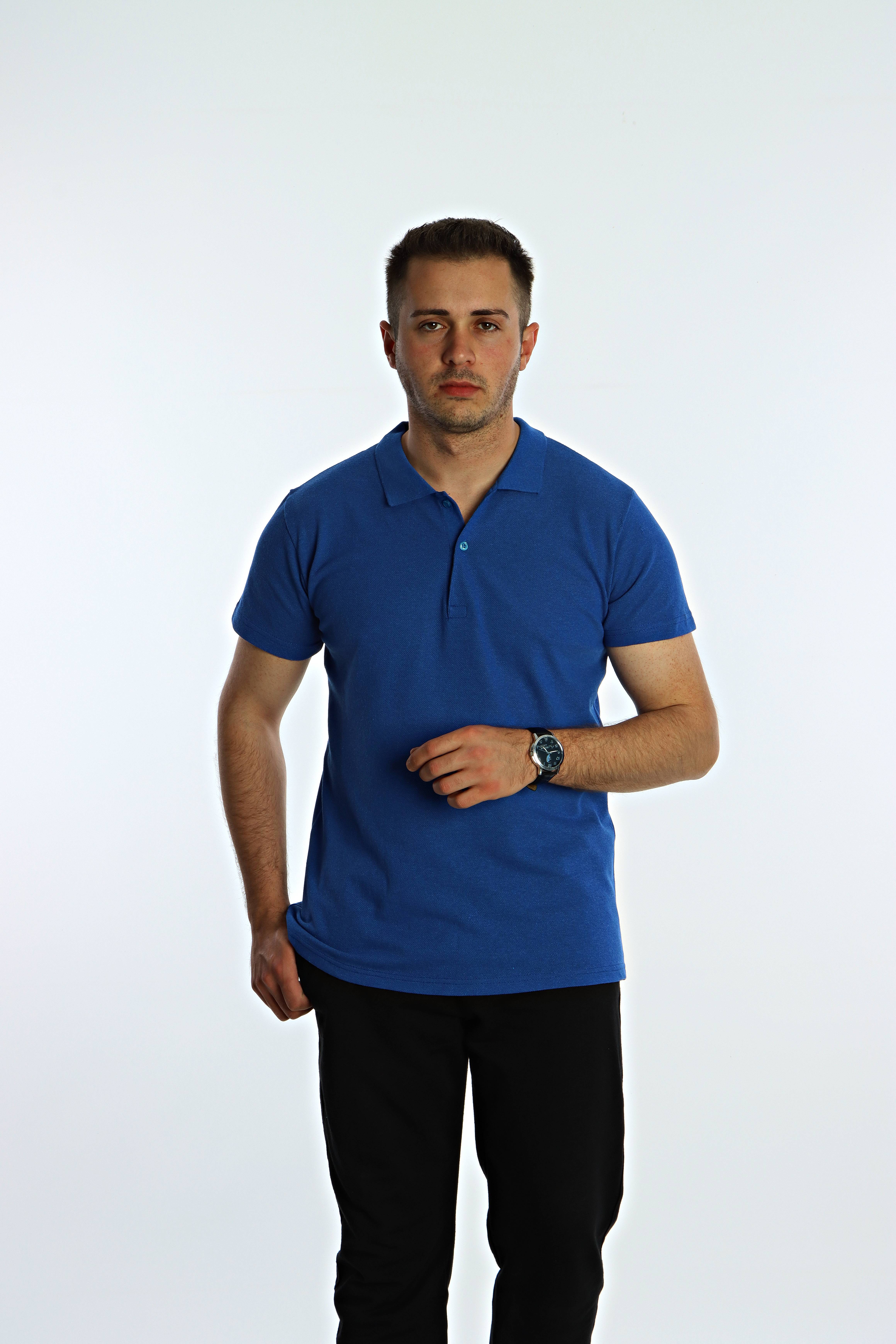 Betep Polo Yaka Tşört Saks Mavi