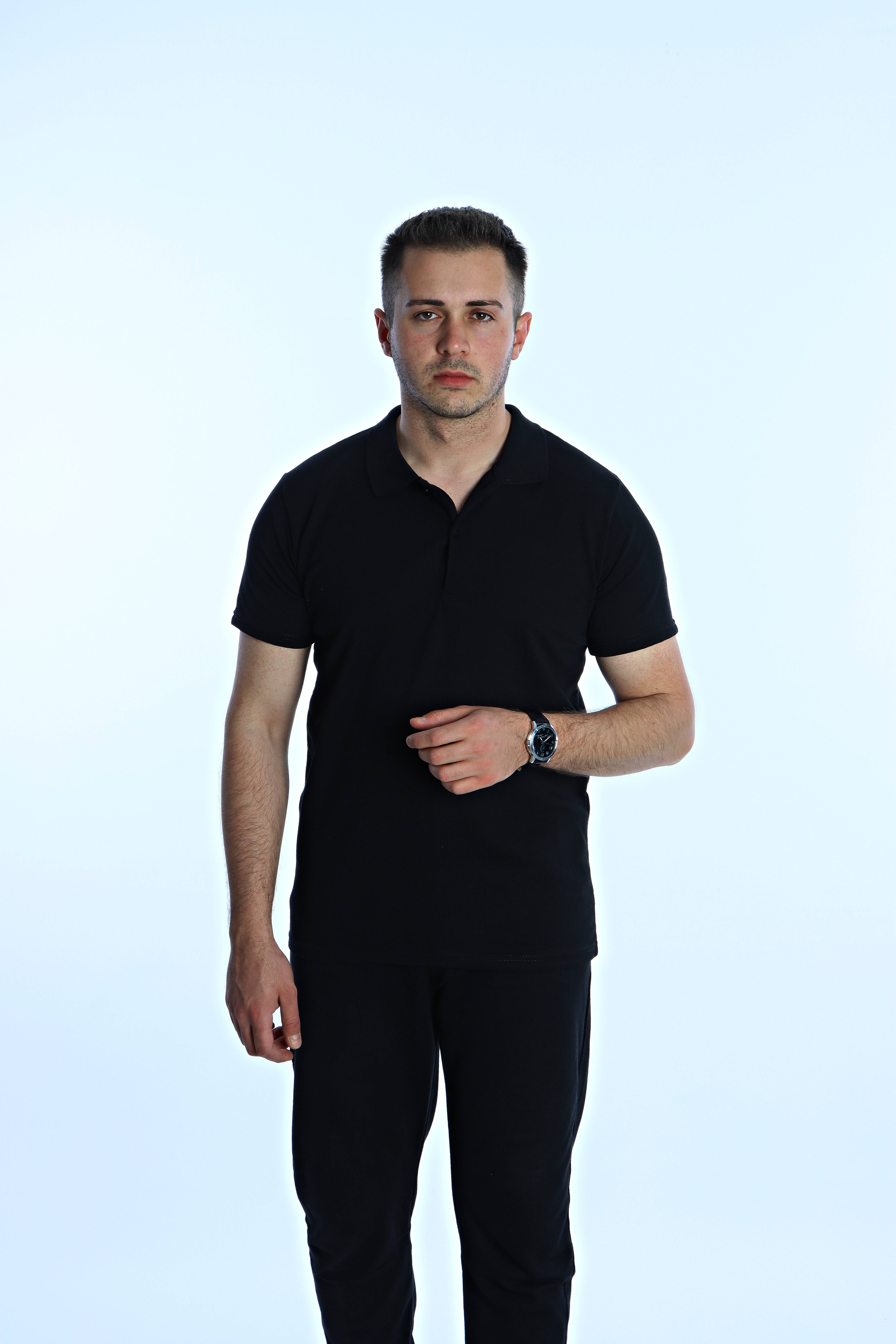 Betep Polo Yaka Tşört Siyah