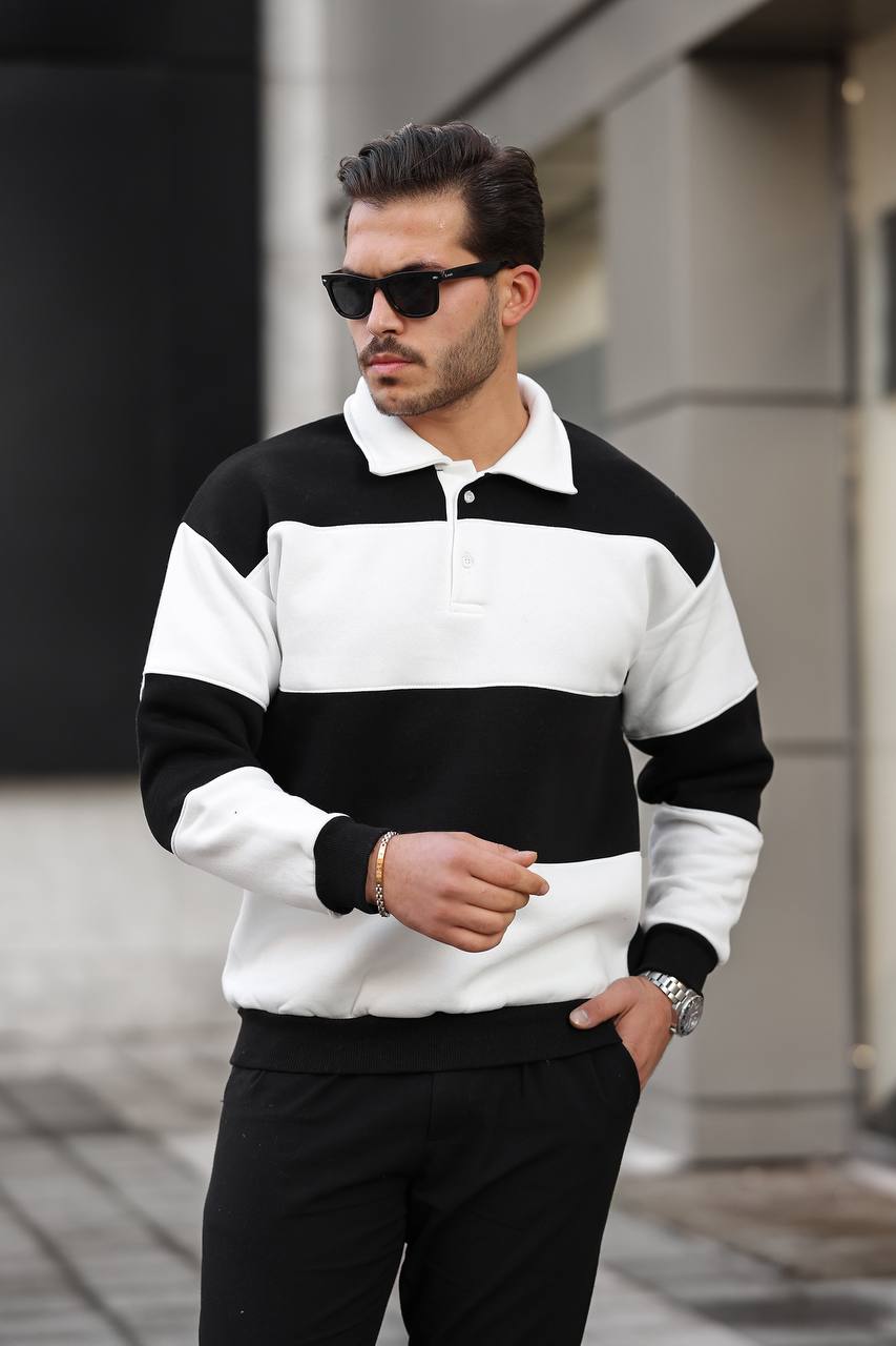 Eg38 3 İp Parçalı Sweat Siyah