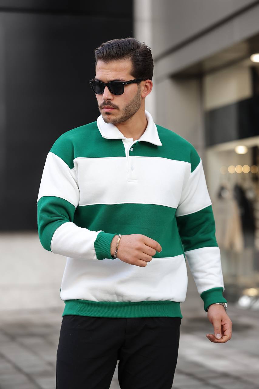 Eg38 3 İp Parçalı Sweat Yeşil