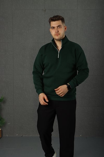 Eg38 Bato Yaka 3 İplik Sweat Zümrüt Yeşili