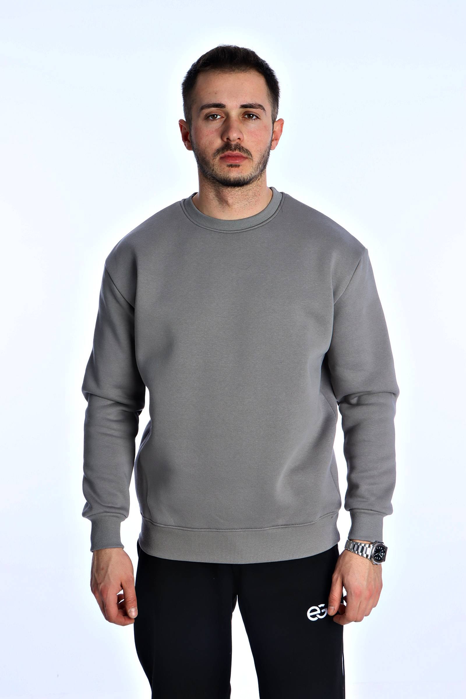 Eg38 Düz 3 İplik Sweat 026 Gri