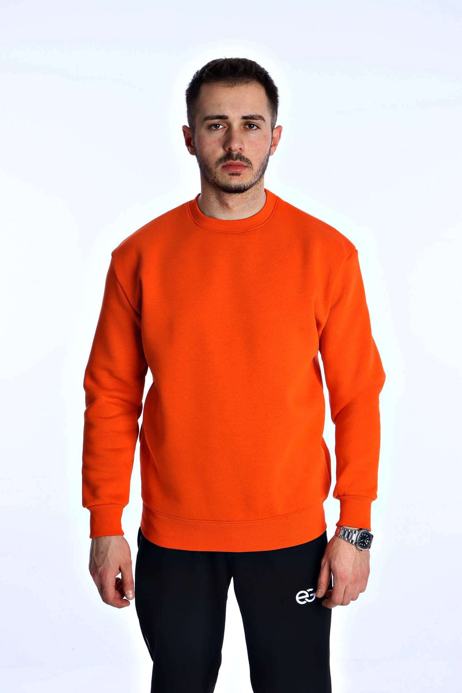 Eg38 Düz 3 İplik Sweat 026 Turuncu