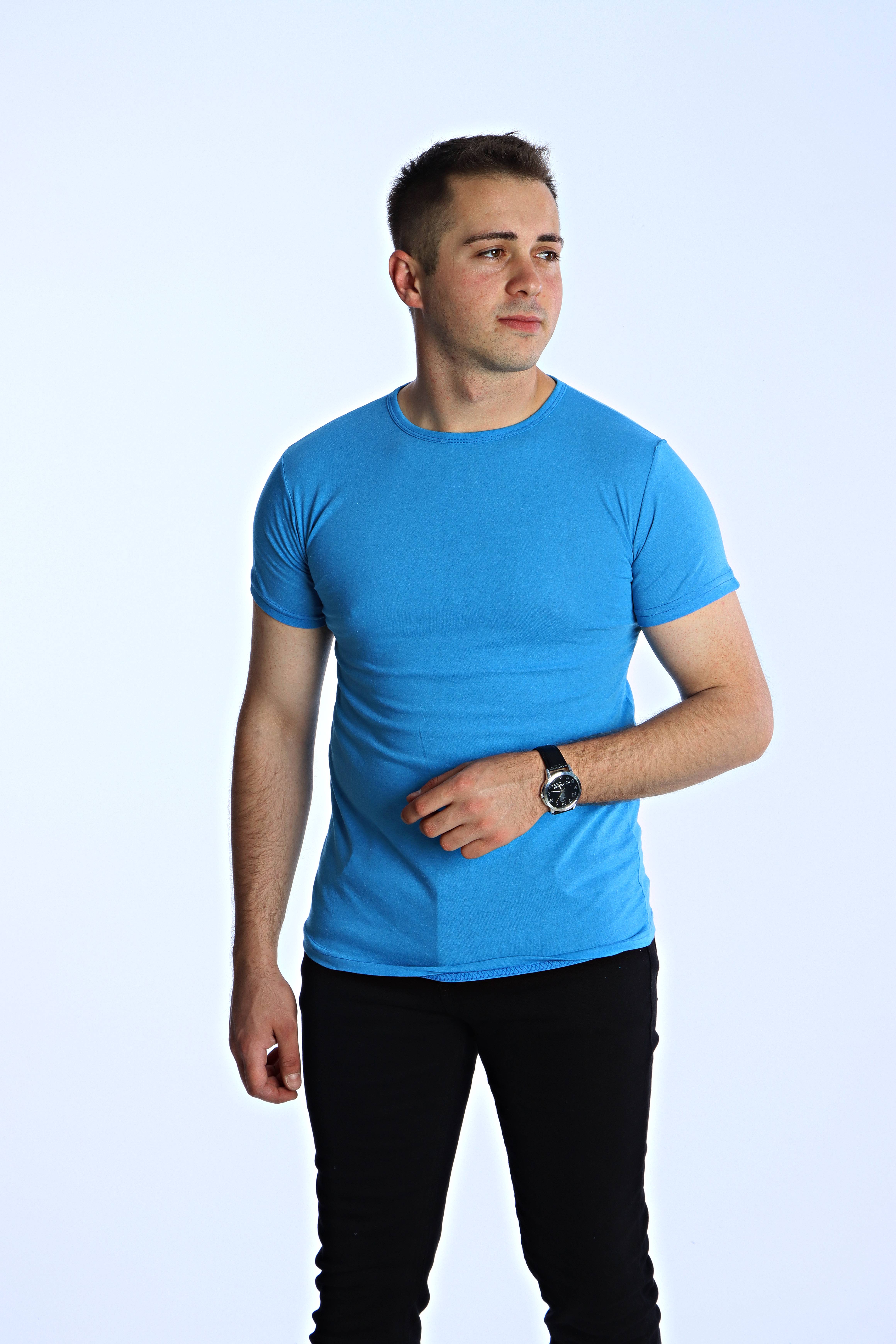 Eg38 Eko Slimfit Basic Tişört Turkuaz