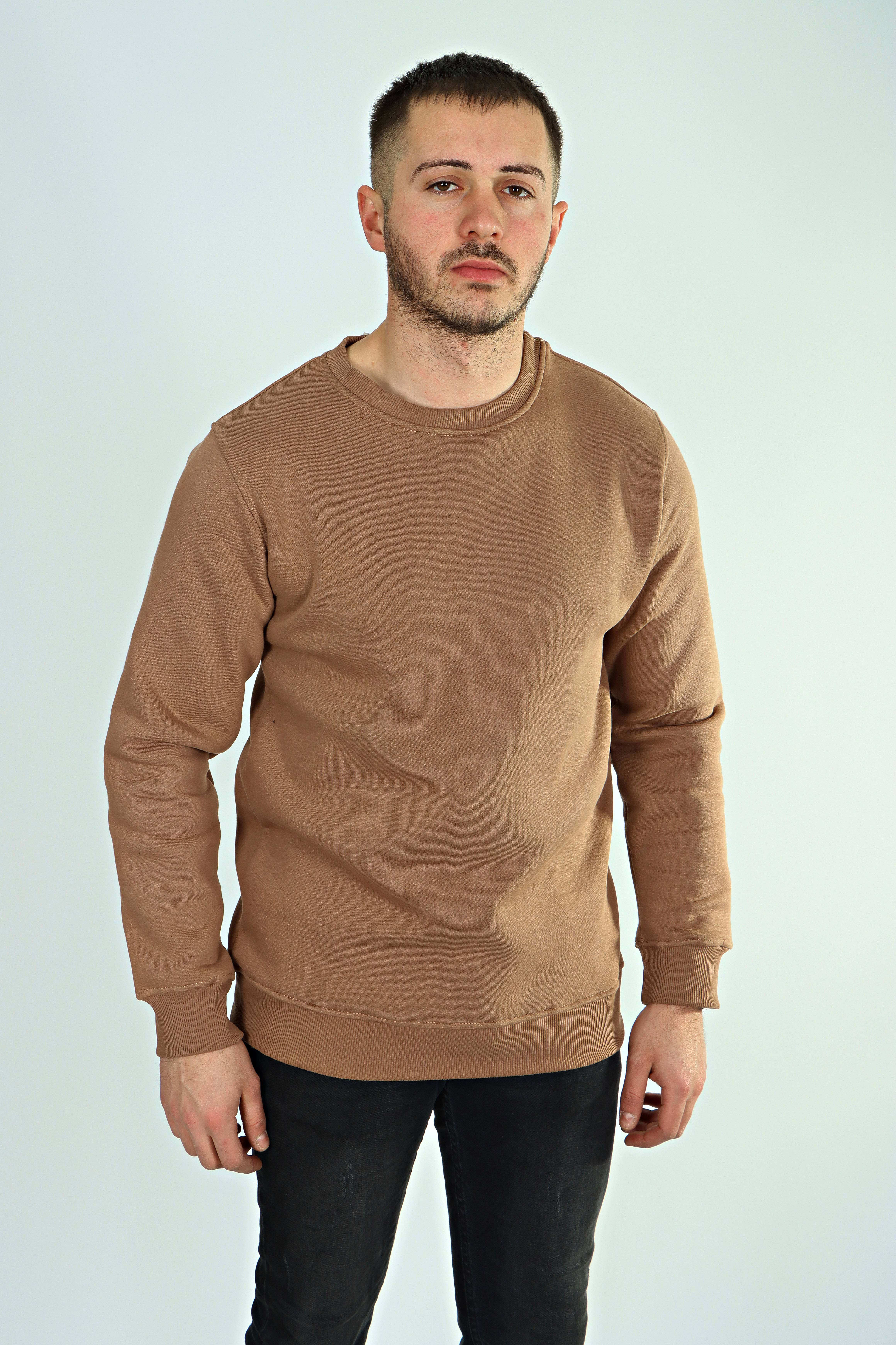 Eg38 Mrs 3 İplik Düz Sweat Kahve