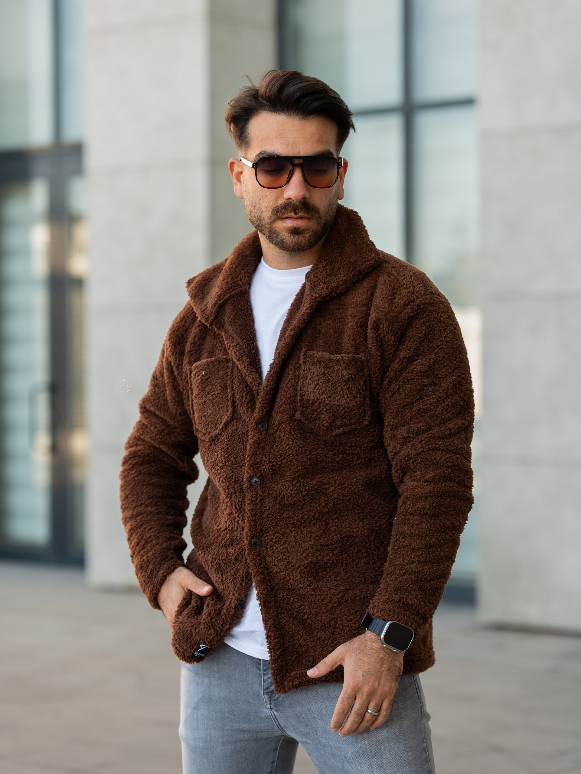 Eg38 Peluş Ceket Kahve