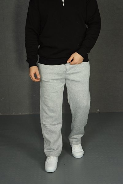 Tkt 3 İplik Baggy Basic Eşofman Açık Gri