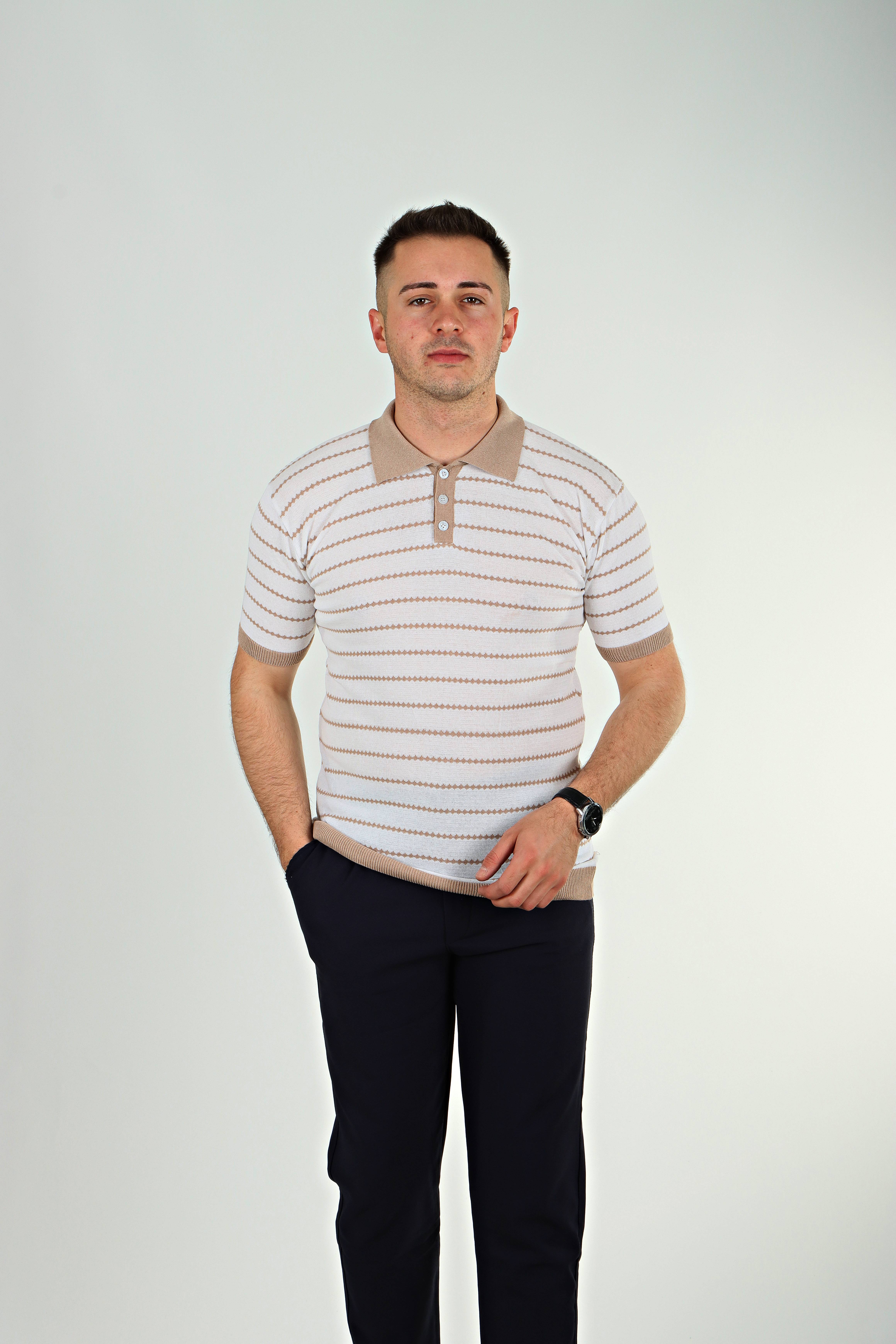 Tmb Zikzak Triko Tshirt Kahve